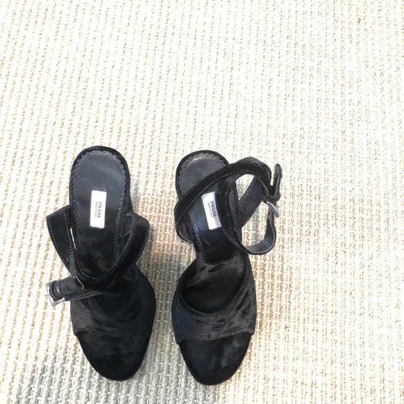 Prada Wedge Velvet Heels - Picture 3 of 7